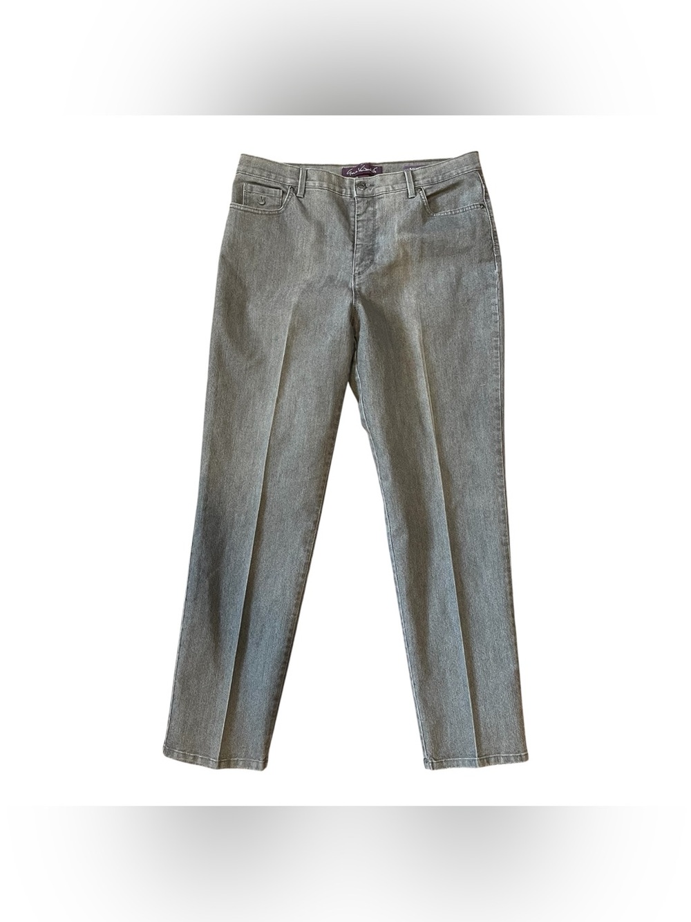 Gloria Vanderbilt Amanda Classic Straight Jeans Pants Women’s 16 Gray Denim